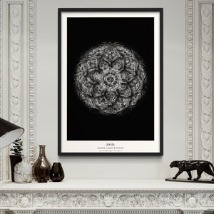 cymatics photo print B/W - 34Hz - Journey of Curiosity
