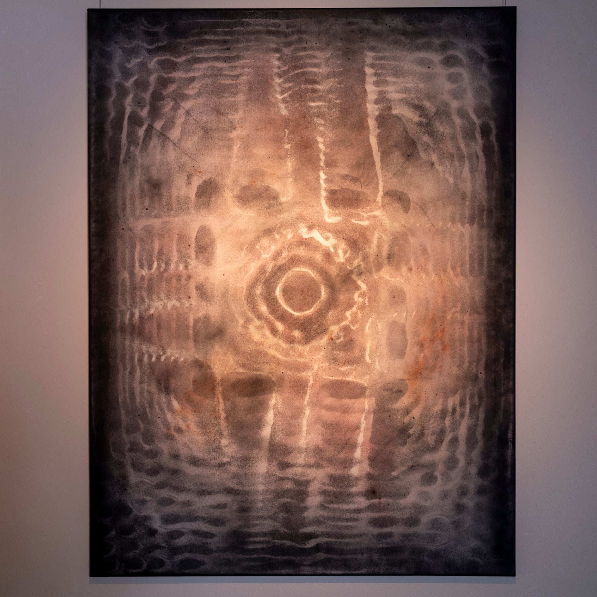 Abstract art piece created from sound vibration, cymatics wall art