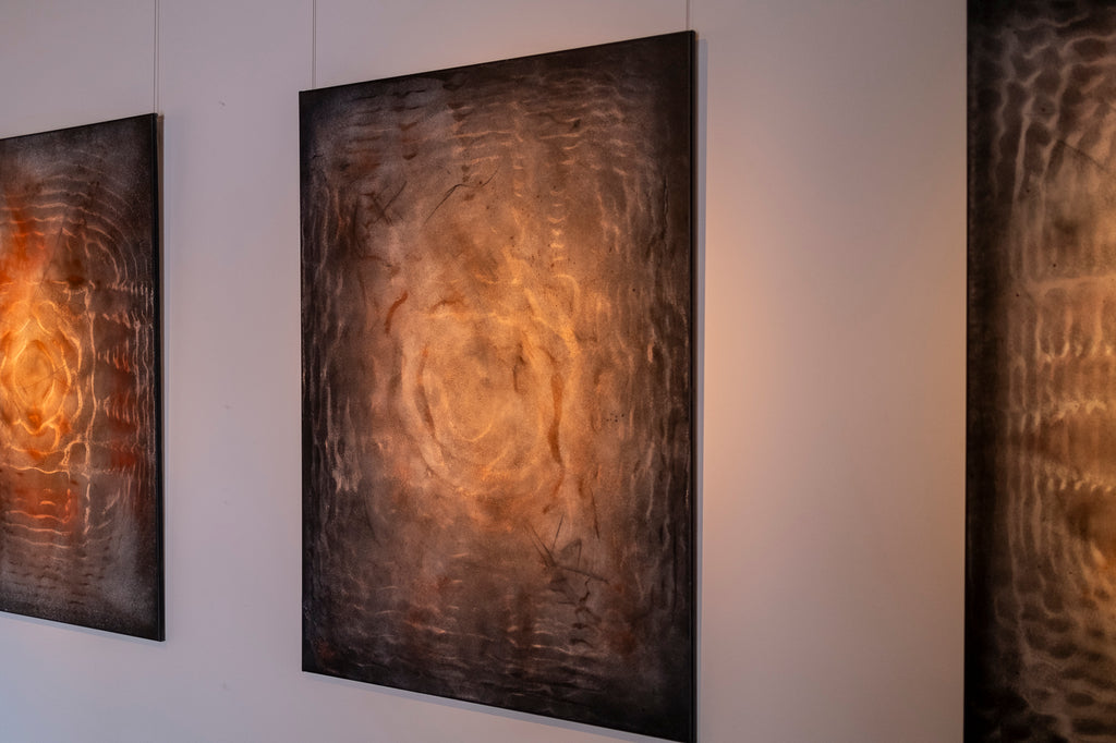 chladni canvas sound art on gallery wall