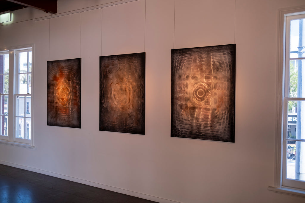 cymatics paintings on canvas in art gallery 