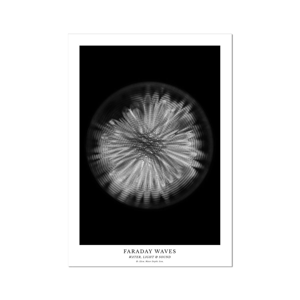 cymatics photo print B/W - Faraday Waves - Journey of Curiosity