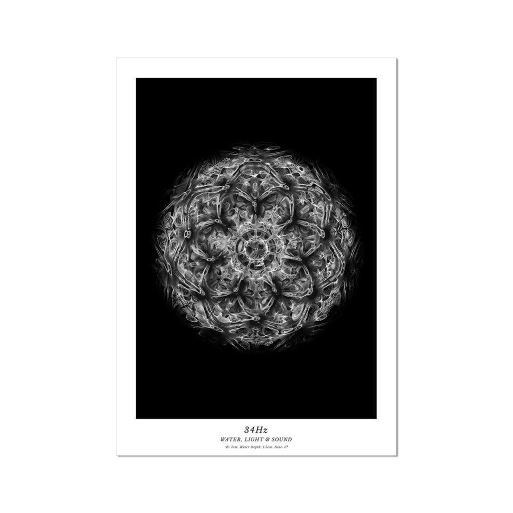 cymatics photo print B/W - 34Hz - Journey of Curiosity