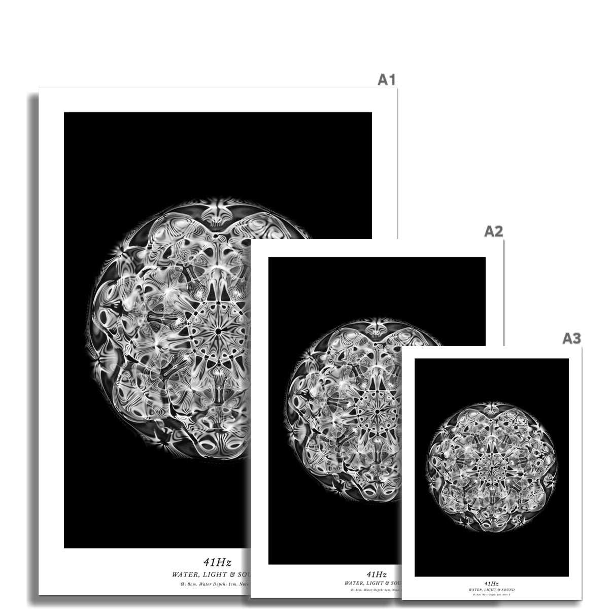 cymatics photo print B/W - 41Hz - Journey of Curiosity