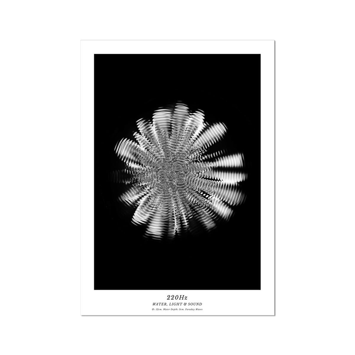 cymatics photo print B/W - 220Hz - Journey of Curiosity