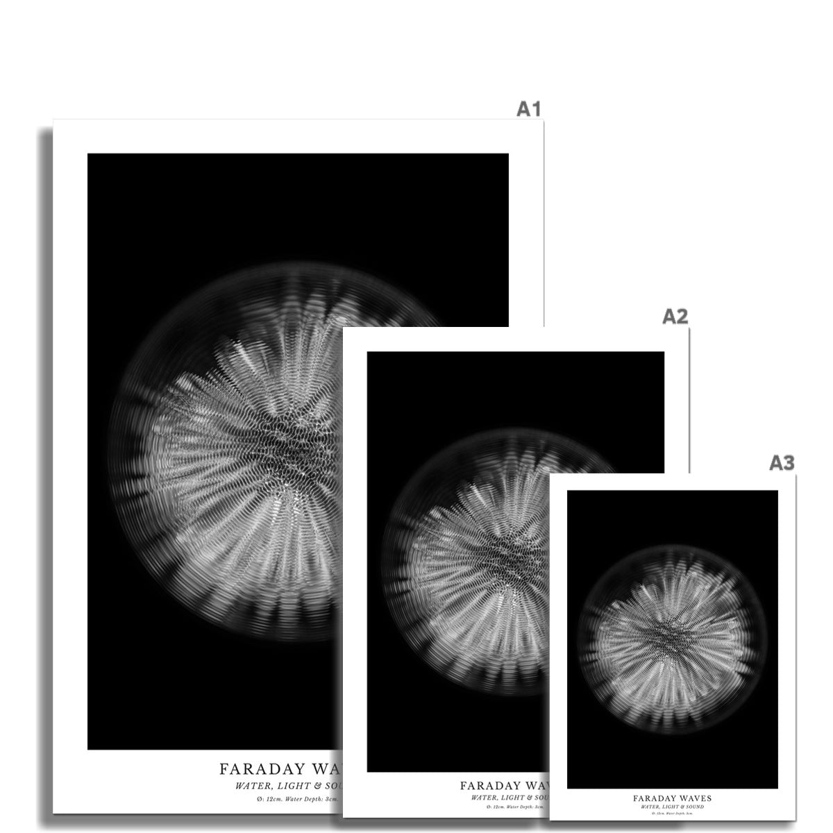 cymatics photo print B/W - Faraday Waves - Journey of Curiosity