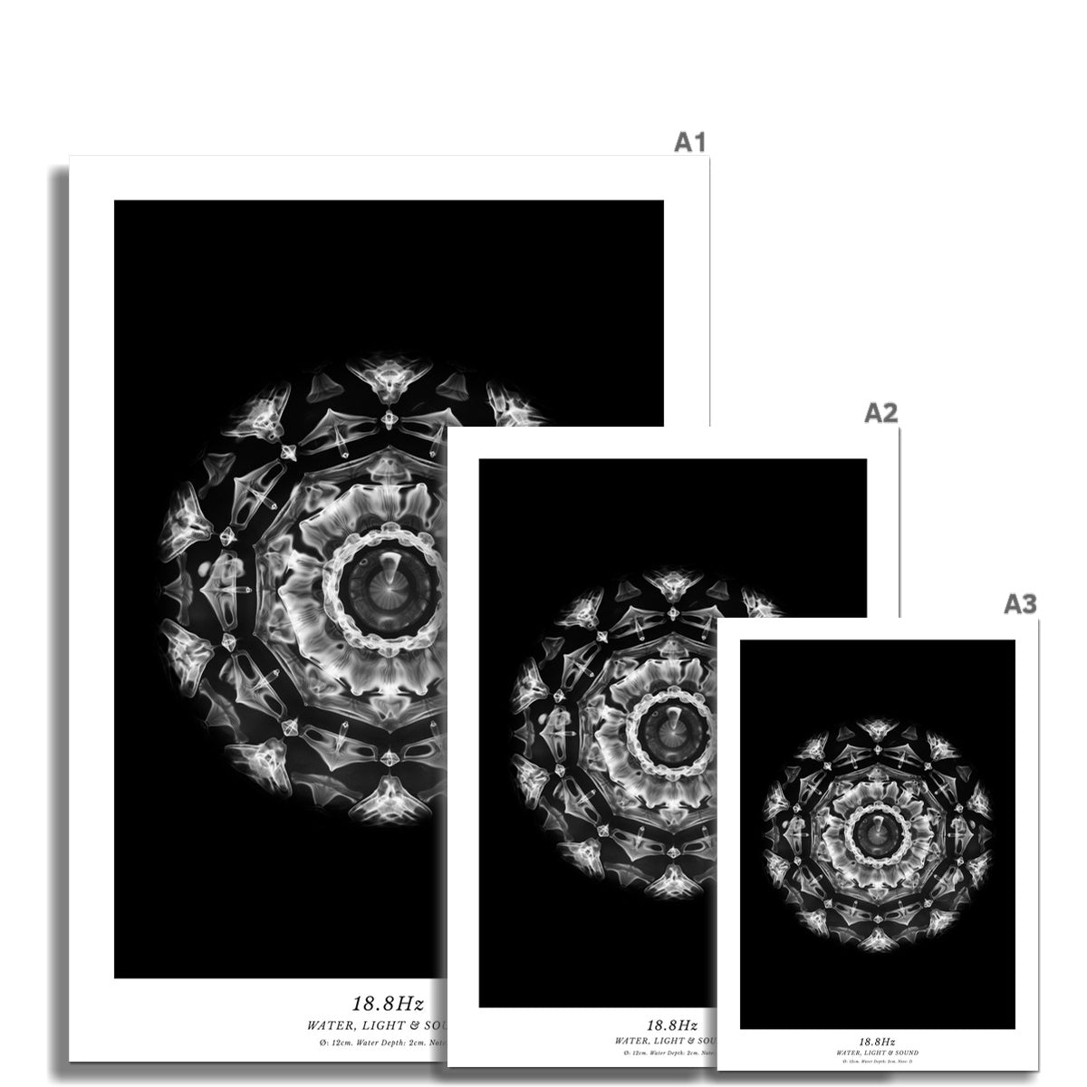 cymatics photo print B/W - 18.8Hz - Journey of Curiosity