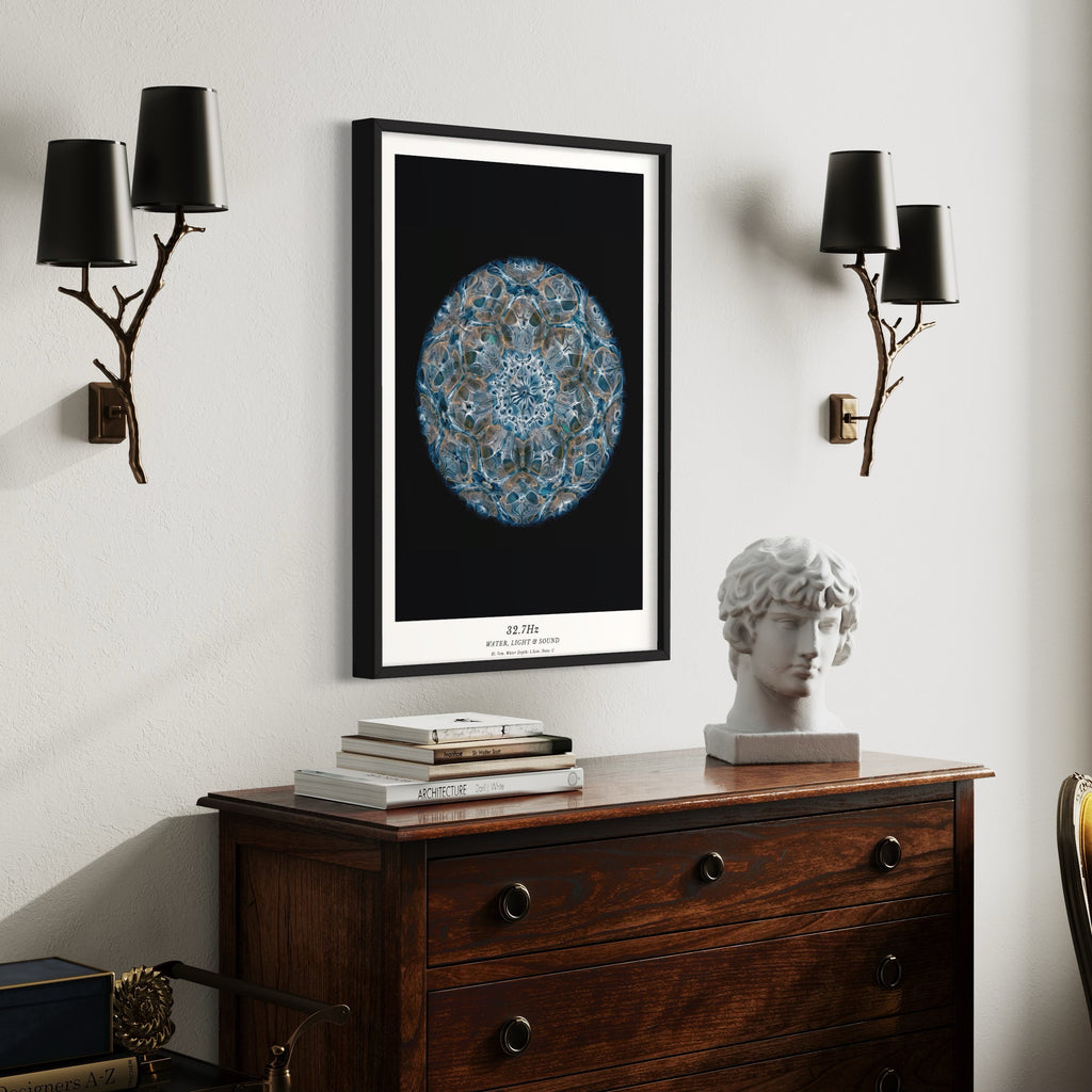 cymatics photo print 32.7Hz (Note C) - Journey of Curiosity