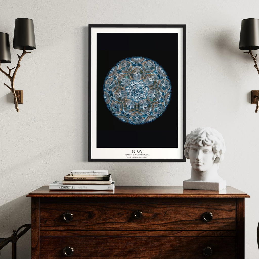 cymatics photo print 32.7Hz (Note C) - Journey of Curiosity
