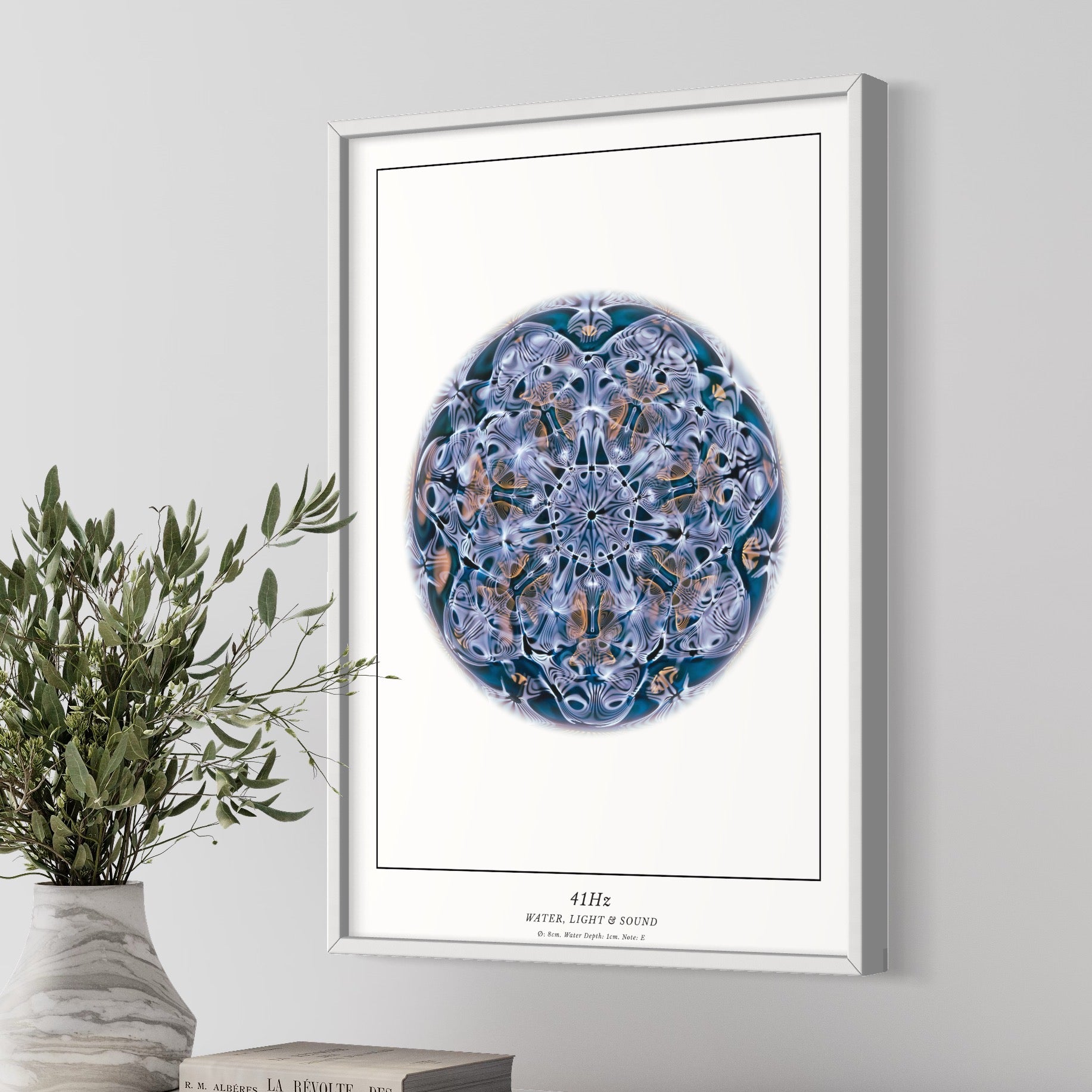 cymatics photo print 41Hz (Note E) - White - Journey of Curiosity