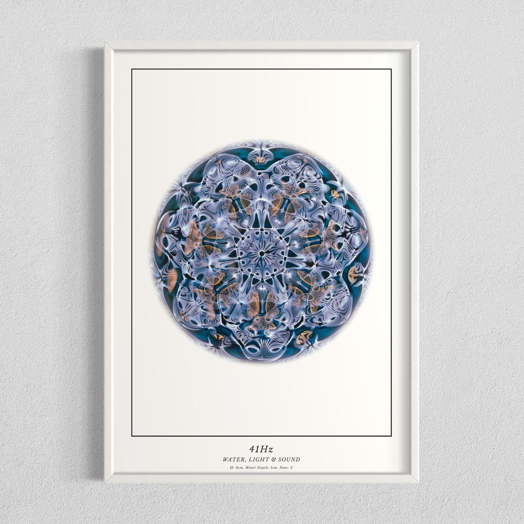 cymatics photo print 41Hz (Note E) - White - Journey of Curiosity