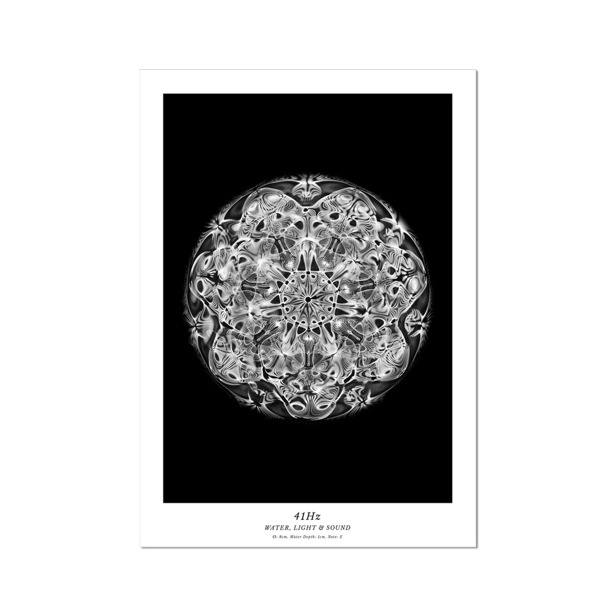 cymatics photo print B/W - 41Hz - Journey of Curiosity
